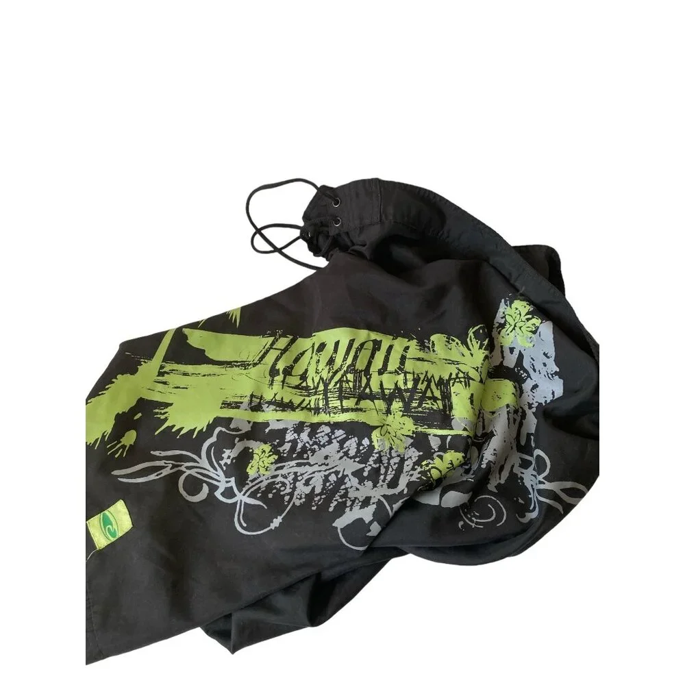 Hawaiian Performance Surfwear black‎ boardshorts swim trunks tropical men 42